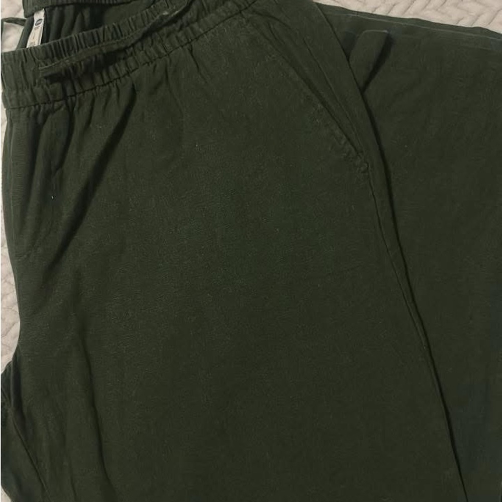 Women’s Olive Green Linen Pants